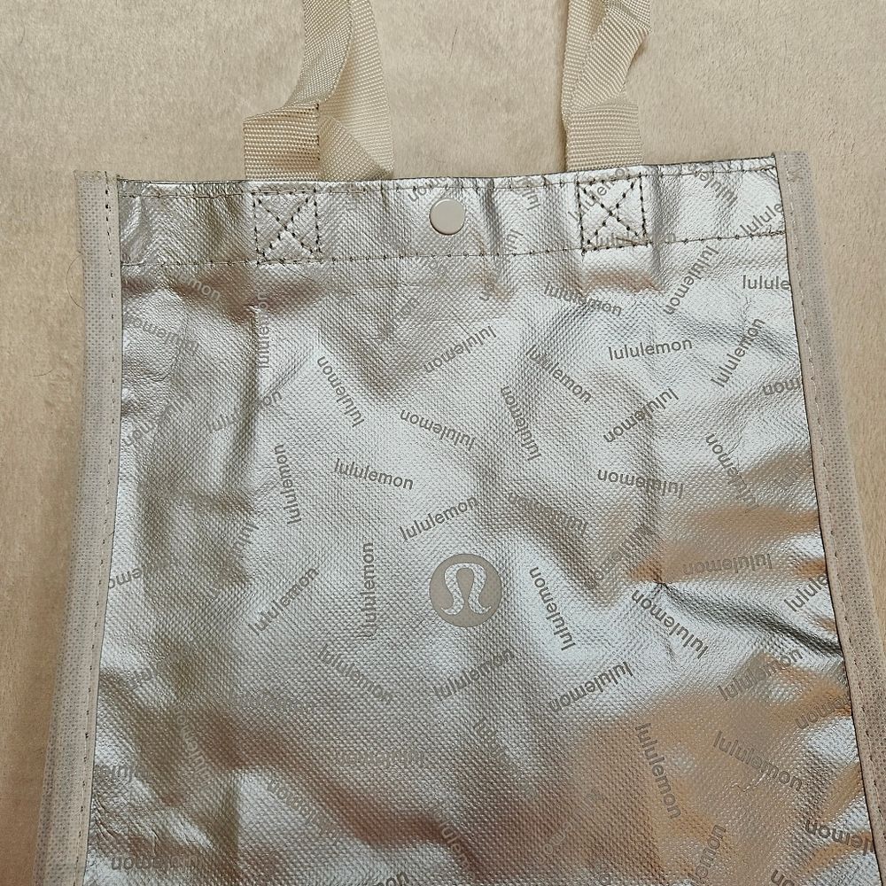 Lululemon Athletica Reusable Shimmering Silver Tote